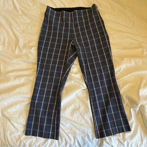 A New Day Women's Size 12 High Rise Kick Flare Dress Pants Blue Plaid